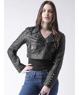 New Rock-star Bare Skin Half Silver Studded Brando Cowhide Leather Jacke... - $260.99