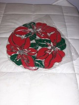 Wm. Rogers Oneida Vintage Christmas Poinsettia Trivet Silver Plated Enam... - $409.89 MXN