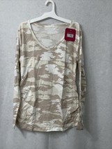 Long Sleeve Scoop Neck Side Shirred Maternity T-Shirt by Ingrid &amp; Isabel -Size L - £3.88 GBP