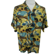 Bachrach vintage 1990s Men Hawaiian ALOHA shirt pit to pit 23 M abstract luau - £27.82 GBP