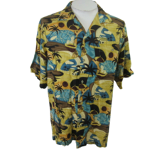 Bachrach vintage 1990s Men Hawaiian ALOHA shirt pit to pit 23 M abstract luau - $34.64