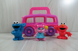 Sesame Street Abby Cadabby On The Go Pink Take-along School Bus Figures Elmo + - £12.99 GBP
