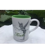 Disney TINKERBELL TINK 3D Embossed 16 oz Coffee Mug Cup White Green  - $27.14 CAD
