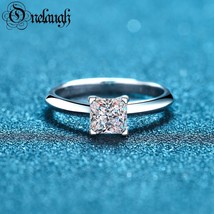 1ct/2ct GRA Certified Princess Moissanite Engagement Ring for Women VVS Moissani - £71.02 GBP