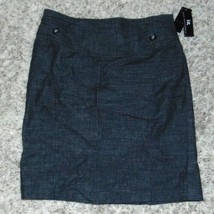 Womens Skirt Jr Girls Iz Byer Black Button Tab Slit Textured Pencil $36 NEW-sz 9 - £10.90 GBP