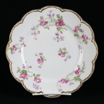 Haviland Limoges Schleiger 87K Pink Roses Luncheon Plate, Double Gold 8 ... - $40.00
