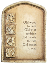 HenFeathers original Old Wine Plaque wall decor design Hand cast Bonded Marble  - £32.47 GBP