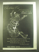 1945 Saks Fifth Avenue Charles of the Ritz Powder Ad - Christmas Cue - $18.49