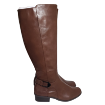 Alfani Womens Kallummp Cognac Brown Knee High Tall Riding Boots Size 9 - £71.95 GBP