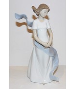 LOVELY NAO BY LLADRO PORCELAIN 1425 KISSED BY THE WIND GIRL WITH SASH FI... - $87.61 CAD
