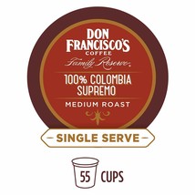 Don Francisco&#39;s 100% Colombia Supremo Coffee 55 to 165 Count Kcups Pick Any Size - £47.17 GBP+