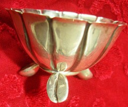 Antique .6 oz 900 m &quot;Coin&quot; Silver Espresso Cup with Coffee Bean Feet. Sa... - $48.59