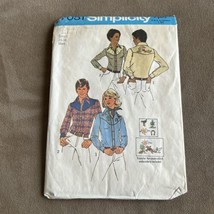 7051 Vintage Simplicity Sewing Pattern men&#39;s 1970s Western Shirt Small 34-36 CUT - £7.45 GBP