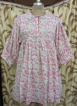 Pure Cotton Long Dress Indian Block Print Colourful Summer Earthy Elegan... - $54.99