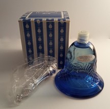 Vintage Avon Hospitality Glass Blue Bell Bottle Cologne Roses Roses 3.75... - $20.95