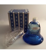 Vintage Avon Hospitality Glass Blue Bell Bottle Cologne Roses Roses 3.75... - $20.95