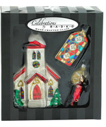 Radko Celebrations Silent Night Christmas Church Candle Stained Glass Wi... - £30.25 GBP