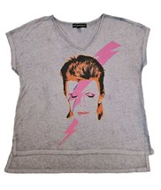 Rock Republic David Bowie T-shirt Ziggy Stardust Gray Top Women&#39;s Size M Rare! - £15.57 GBP