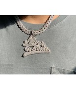 Customize Letter Pendant 2.50CT Round Cut Simulated Diamond 925 Sterling... - $359.54 CAD