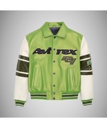 Avirex Jacket Leather – All Star Green  Varsity Bomber with White Sleeves - $199.99