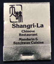 Shangri-La Chinese Restaurant Matchbook Orange CA California Full 20 Uns... - £7.43 GBP