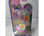 Polly pocket mini donut flying saucer car vehicle w/ puppy dog &amp; figure - $14.84