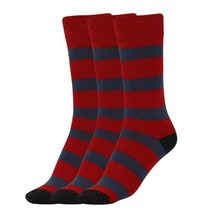 AWS/American Made Striped Cotton Crew Colorful Casual Socks 3 Pairs Size... - £7.92 GBP