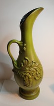 Haeger 8097 Green Floral Pitcher Vase Ceramic 18" Tall image 2