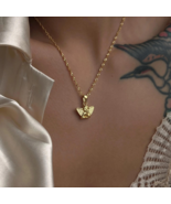 Gold filled Stainless steel necklace Cupid angel pendant necklace for women - $30.78