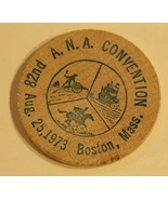 Vintage ANA Convention Wooden Nickel Boston Massachusetts 1973 - $4.94