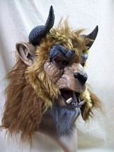 Adult Beast Costume Mask Moving Mouth Jaw Furry Cowl Beauty Prince Adam LARP NEW - £31.41 GBP