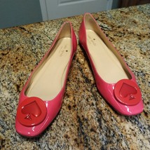 Kate Spade Pink Patent Leather Ballet Flat Shoes w/ Spade Detail Womens Sz 8.5 B - £58.72 GBP