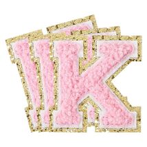 3Pcs Chenille Letter Patches Iron-On Pink 2 Inch Glitter Alphabet K - $42.28 MXN 3Pcs Chenille Letter Patches Iron-On Pink 2 Inch Glitter Alphabet K - $42.28 MXN