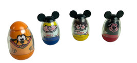 Hasbro Weebles 1970&#39;s Set of 4 Character Figures Weebles Mickey Mouse Cl... - $29.65