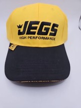 NEW JEGS High Performance Racing Hat Yellow Black Trucker Hook Loop Cap Jegs.com - £9.22 GBP