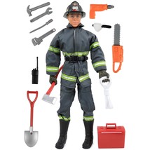 Click N&#39; Play CNP30633 Search &amp; Rescue Firefighter 12&quot;&quot; Action Figure Play Set w - £31.26 GBP