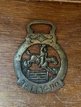 Solid Brass Bucking Bronco TALLY-Ho Horse Bridle Medallion Ornament Decoration   - £8.87 GBP