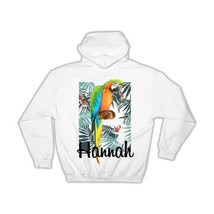 Personalized Macaw : Gift Hoodie Parrot Bird Tropical Ecology Hannah Nature Avia - £28.85 GBP