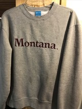 72 blue Vintage Men’s L Gray Montana Long Sleeve Cotton Polyester Sweater - £15.23 GBP