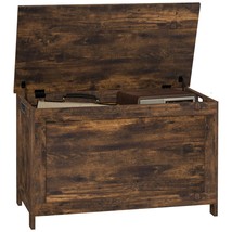 HOMCOM 29.9&quot; Storage Chest | Wooden Box with Safety Hinges, Rustic Brown - €105,29 EUR