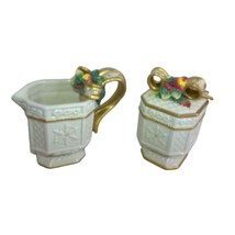 Snowy Woods by Fitz &amp; Floyd Ceramic Creamer &amp; Sugar Bowl Set of 2 READ - $26.72