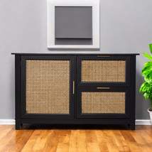 50&quot; Black Solid Wood Two Drawer Sideboard - $17,427.42 MXN