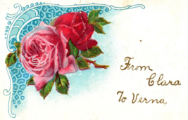1910 Embossed Postcard Roses - $112.24 MXN