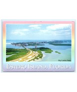 Estero Island Big Carlos Pass Aerial View FL Postcard - €6,01 EUR