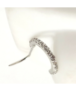 18K White Gold Plated Silver L Shape Nose Ring Stud Hoop Clear CZ 20 gauge - $293.06 MXN