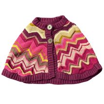 Missoni Girls Chevron Knit Poncho With Button Front Small - $14.40