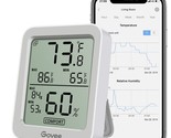 Govee Bluetooth Digital Hygrometer Indoor Thermometer, Grey, Room Humidi... - $38.95