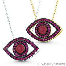 Evil Eye Cubic Zirconia Turkish / Ojo Charm 925 Sterling Silver Necklace Pendant - £18.17 GBP