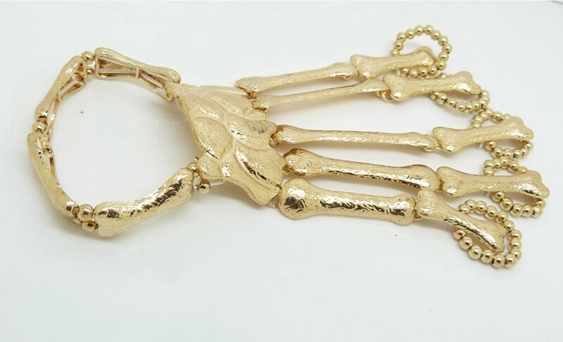 Nightclub Gothic Punk Skeleton Bone Hand Bangle For Women Accessories Fashion Me - £10.56 GBP