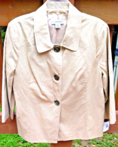 Vintage Womens Sag Harbor Linen Blend GOLD Shimmer Suit Jacket NWT Lg Bu... - $44.33